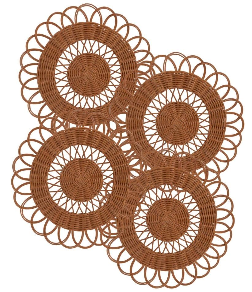 Set of four Sharland England rattan placemats, new
