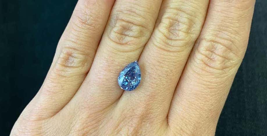 J. Birnbach GIA-certified 2.61-carat fancy vivid blue VS2 pear brilliant diamond