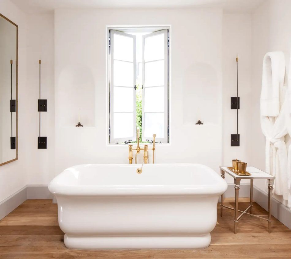 “This is a primary bath in a Spanish estancia, next to a hammam,” says designer Windsor Smith.