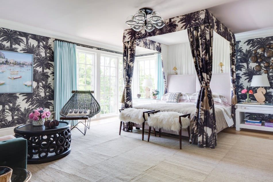 Hamptons bedroom designed by Wesley Moon