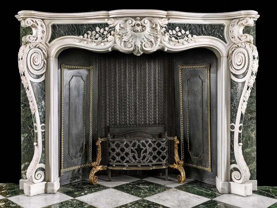 George II chimneypiece in white and green marble offered by Westland London