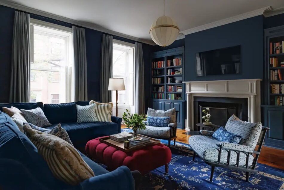Blue living room by White Arrow
