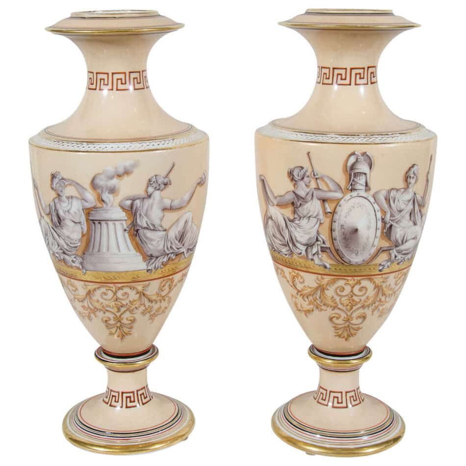 Greek key vases