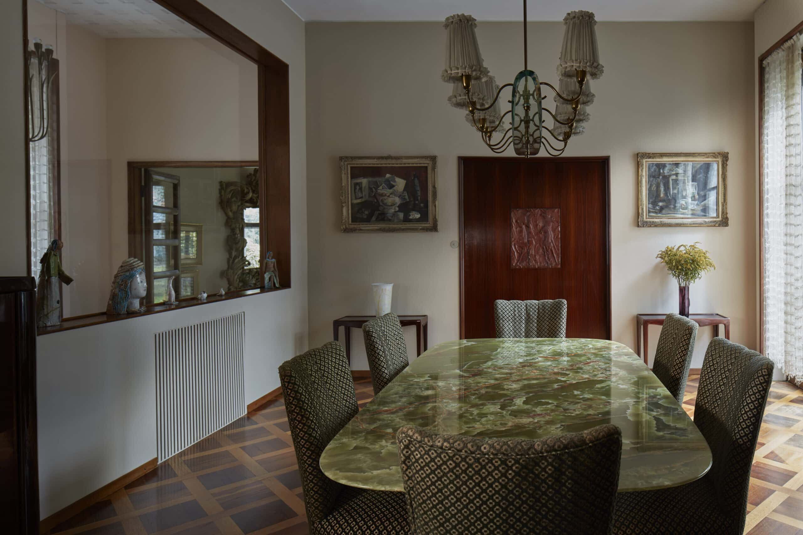 The dining room of Villa Borsani