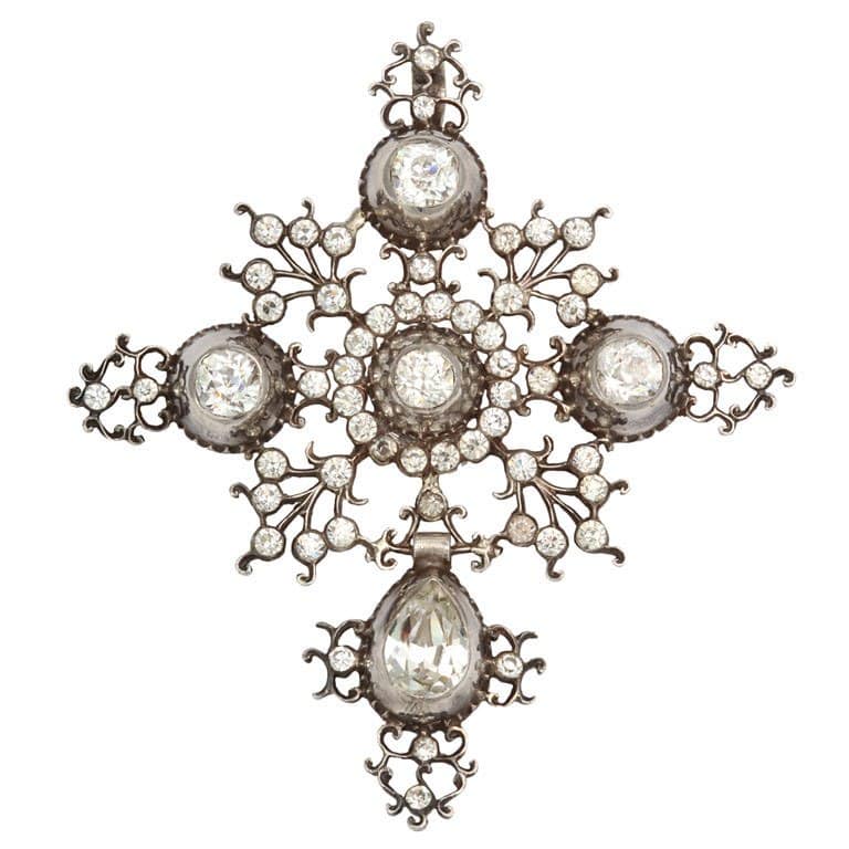 Georgian French Paste Silver Pendant