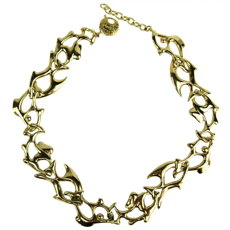 Yves Saint Laurent fish necklace, ca. 1980s