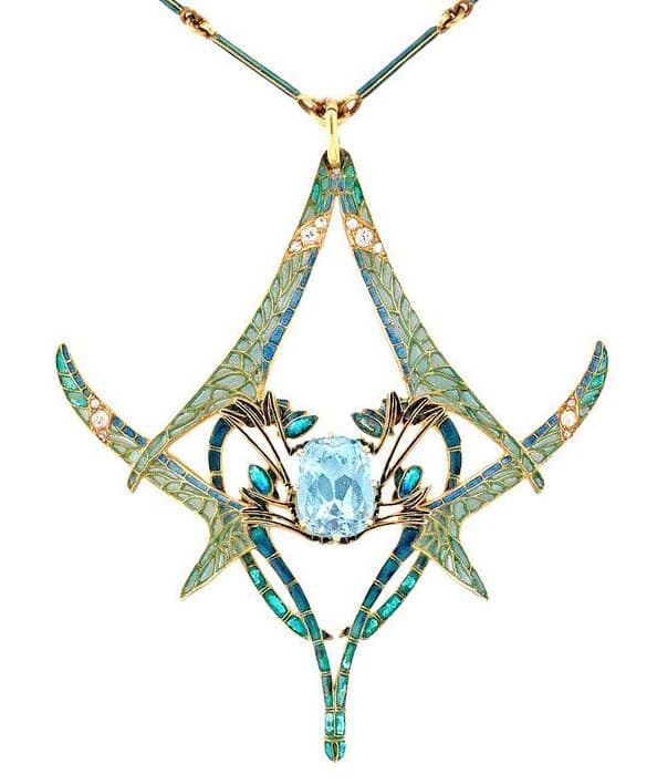 René Lalique dragonfly pendant, late 19th century