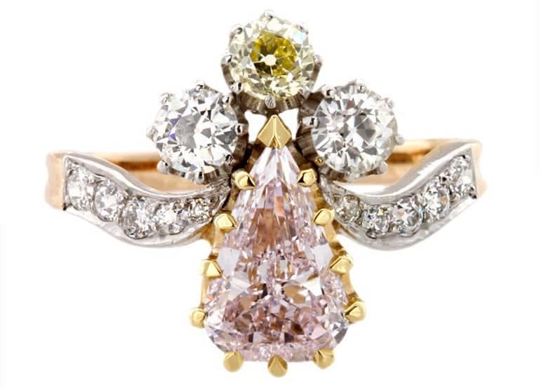 Belle Epoque Pink White Yellow Diamond Ring