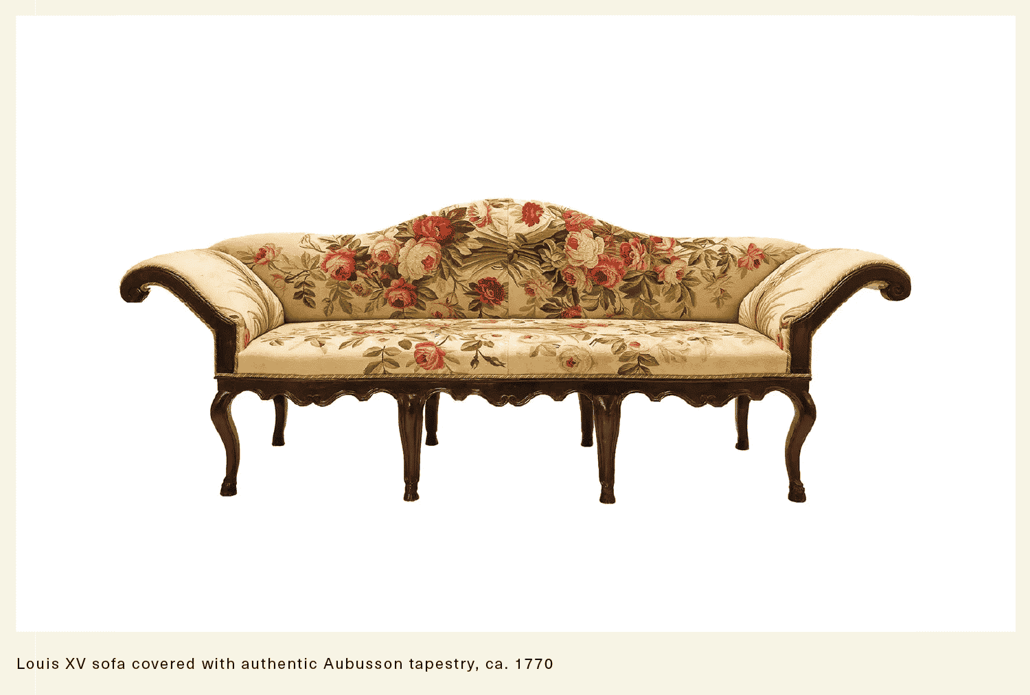 antique sofa covered with authentic chintz tapestry