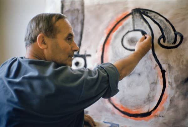 Joan Miró at Work in His Studio, 1955, by Mark Shaw