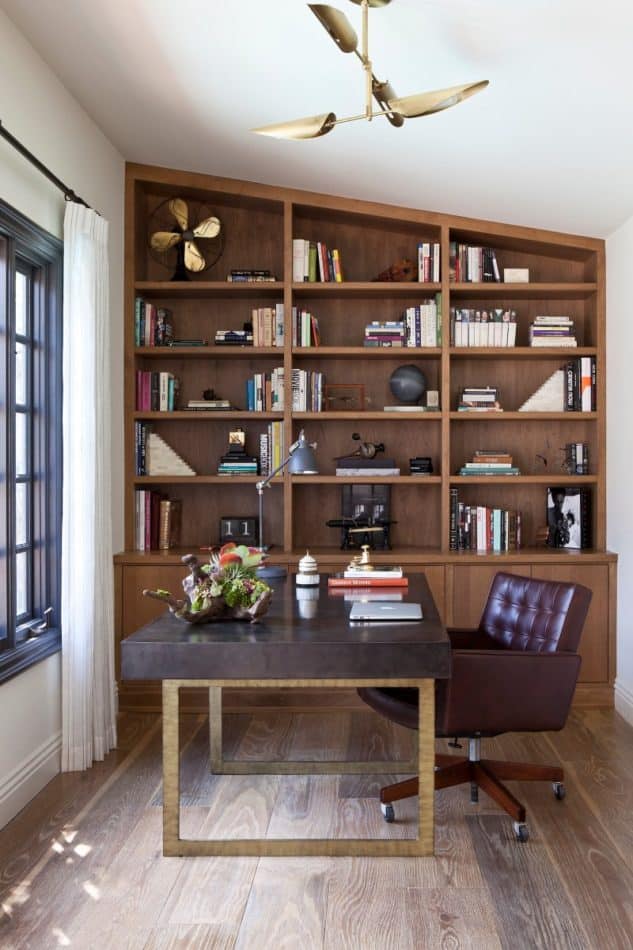 office with bookcases by Brown Design Group