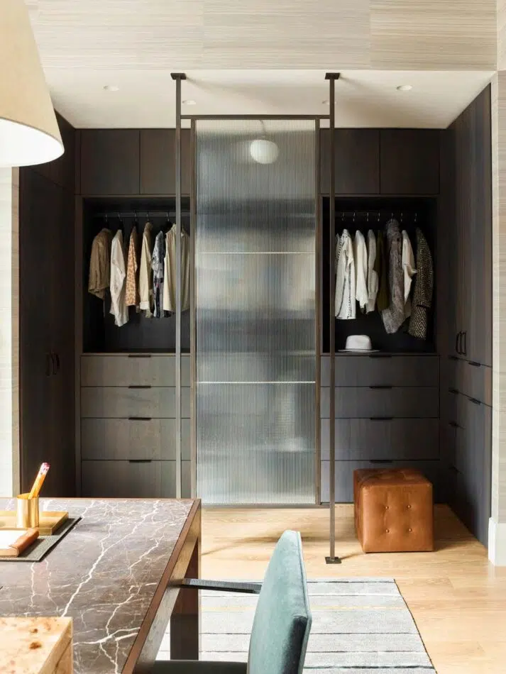 A contemporary New York City closet designed by Dumais ID