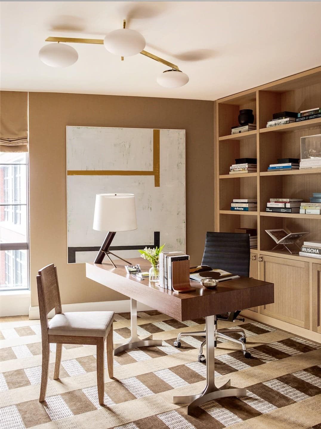 Alyssa Kapito-designed home office for a young couple in the West Village