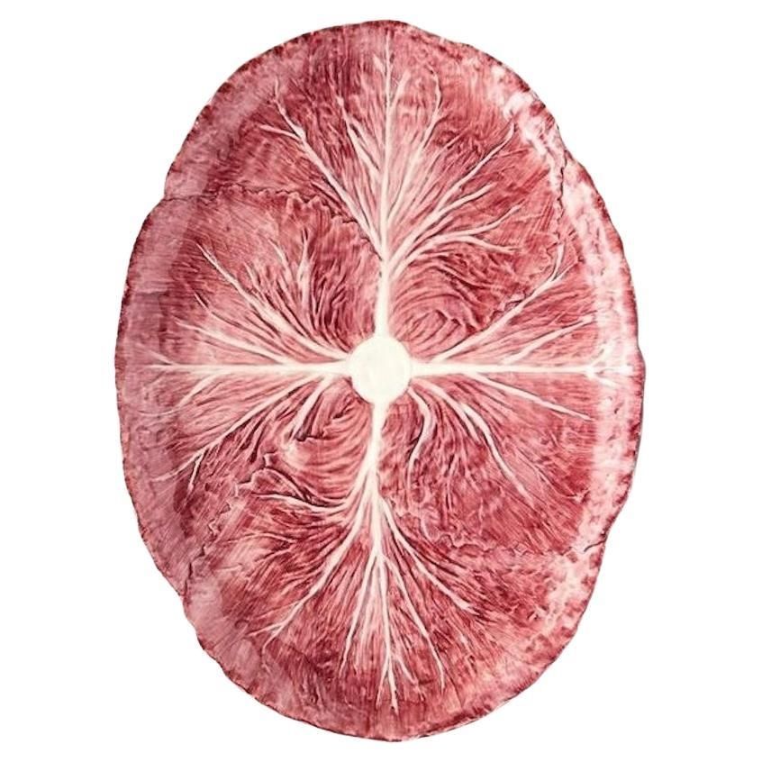 Hand-painted ceramic radicchio serving tray, new