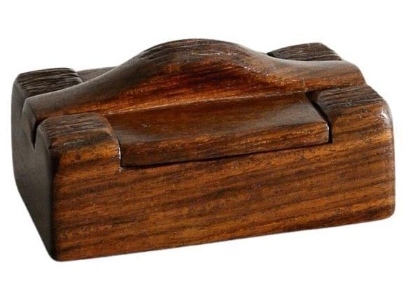 Alexandre Noll hand-carved wooden box with lid, 1950s