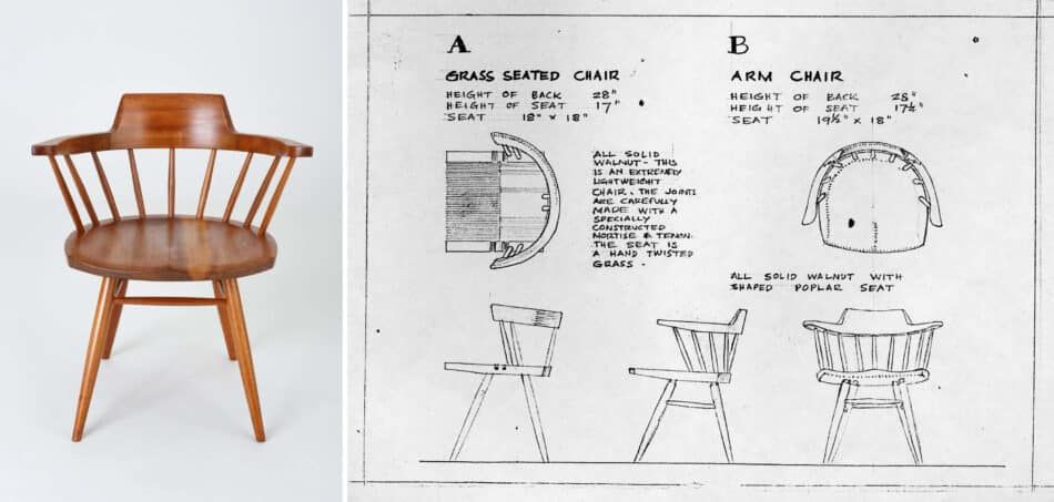 Captain's chairs by George Nakashima