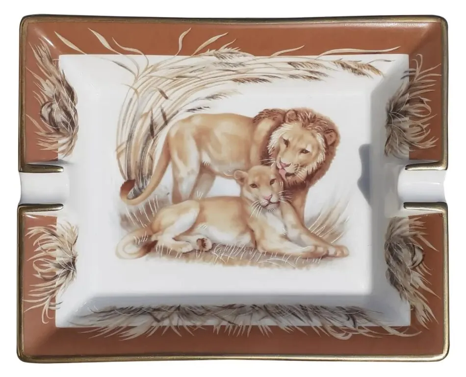 Robert Dallet for Hermès lion cigar ashtray, 1988