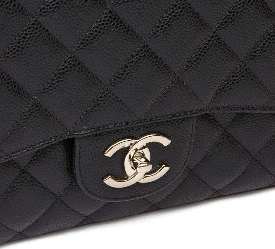 Chanel Black Quilted Caviar Leather Maxi Classic Double Flap Bag, 2014