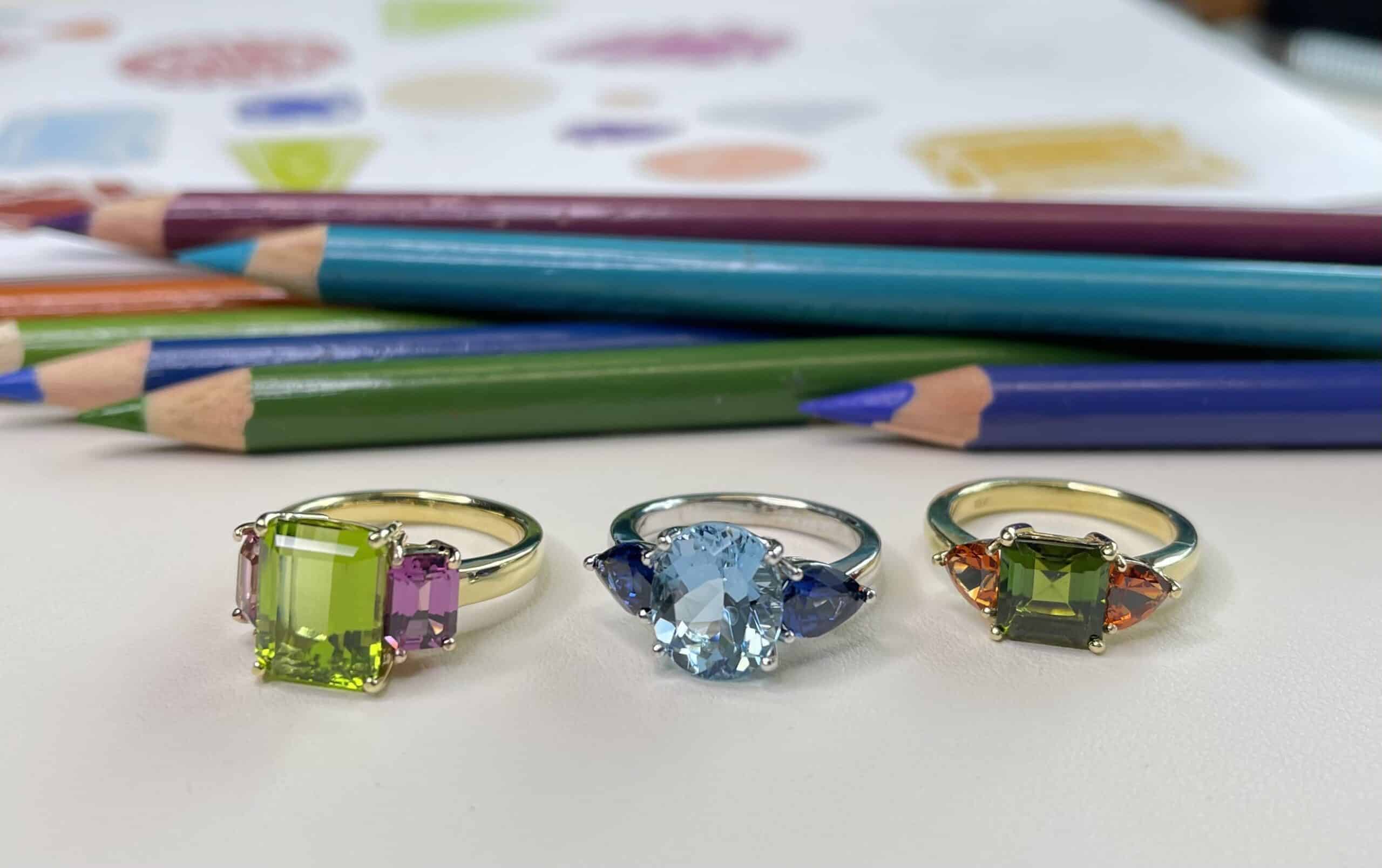 colorful gem rings