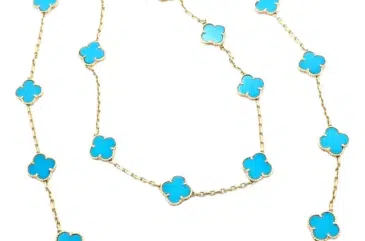 Van Cleef & Arpels alhambra necklace in turquoise