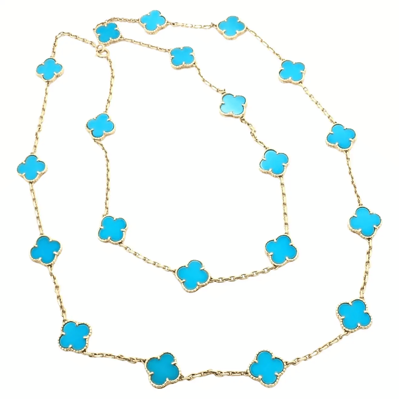 Van Cleef & Arpels alhambra necklace in turquoise