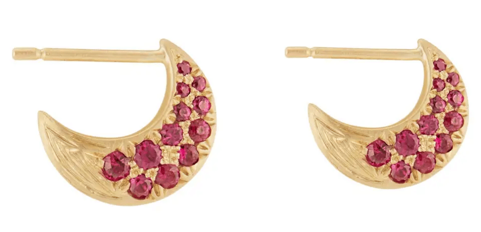 Luar ruby and 10-karat gold hoops