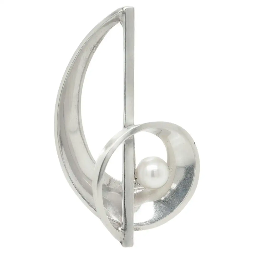 Antonio Piñeda silver and pearl brooch, mid-20th century