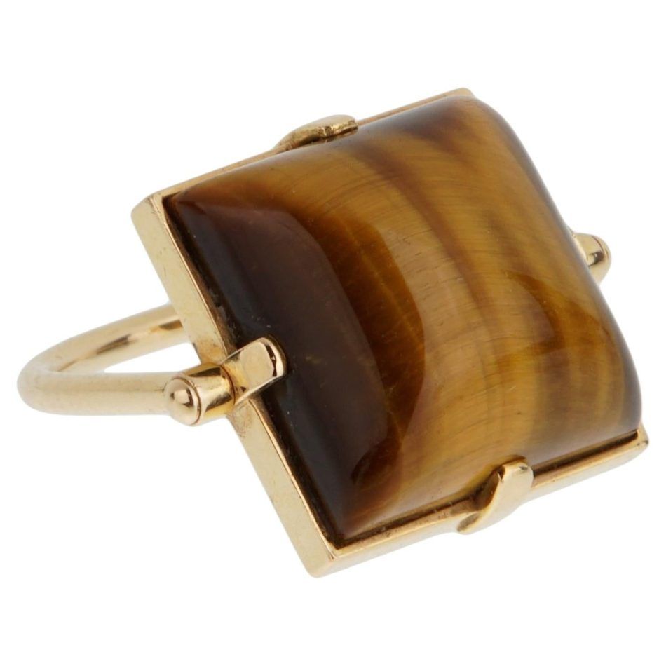 Louis Vuitton Tiger Eye 18K Yellow Gold Cocktail Ring