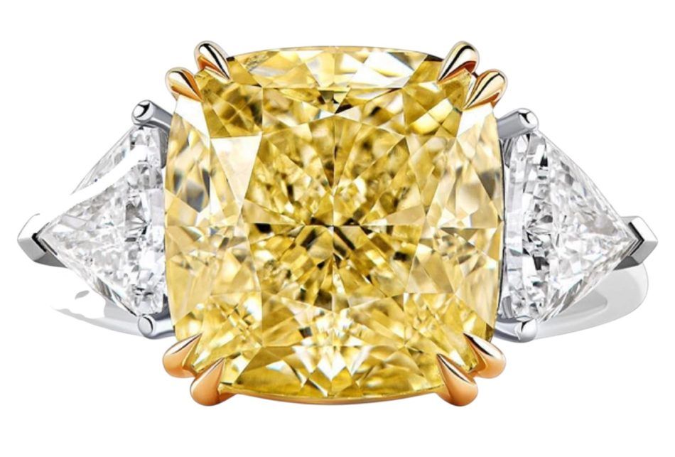 Yellow diamond engagement ring