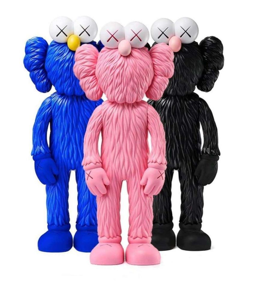 KAWS, BFF (Set of 3, Pink, Black and Blue), 2018 offered by Lot 180