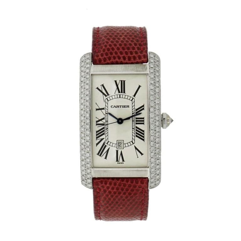 Cartier Large American Tank White Gold Wristwatch-watch shapes 4