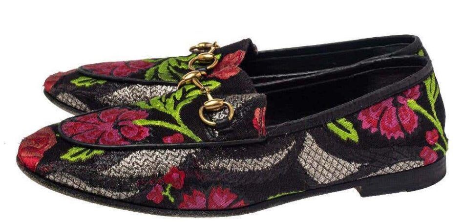 Gucci Multicolor Floral Print Jacquard Jordaan Horsebit Loafers, 2010-
