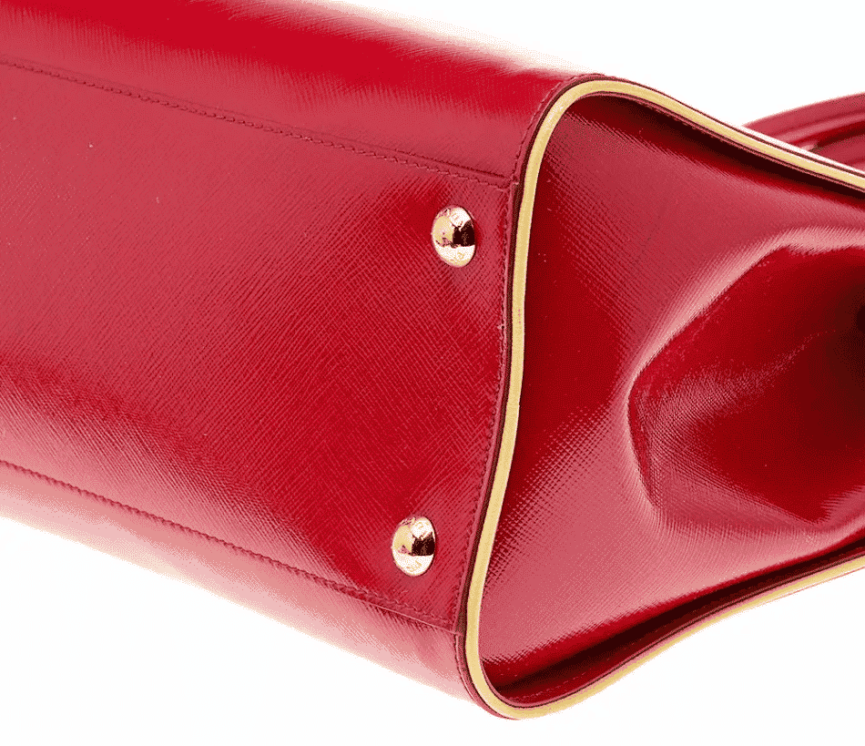 Prada Red Patent Leather Open Satchel