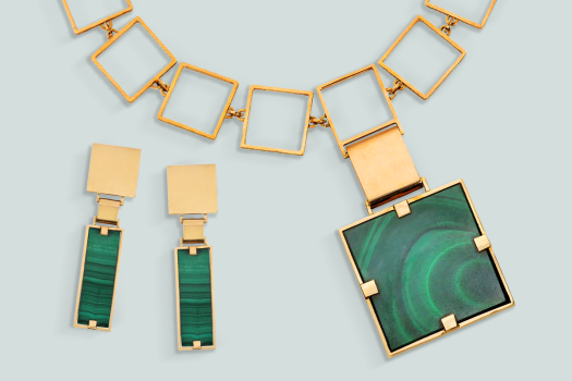 malachite jewelry suite