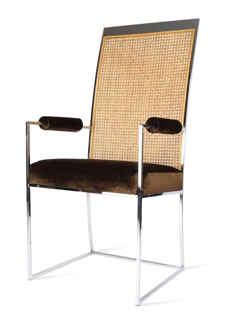 Milo Baughman Cane-Back Dining Chair, circa 1970s 