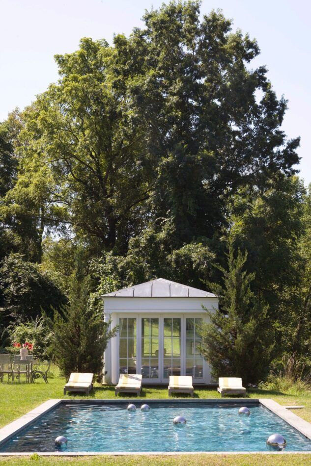 Sheila Bridges pool house in New York's Hudson Valley