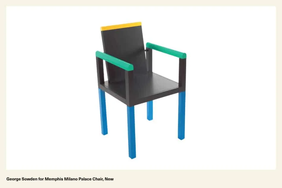 A square postmodern chair by George Sowden
