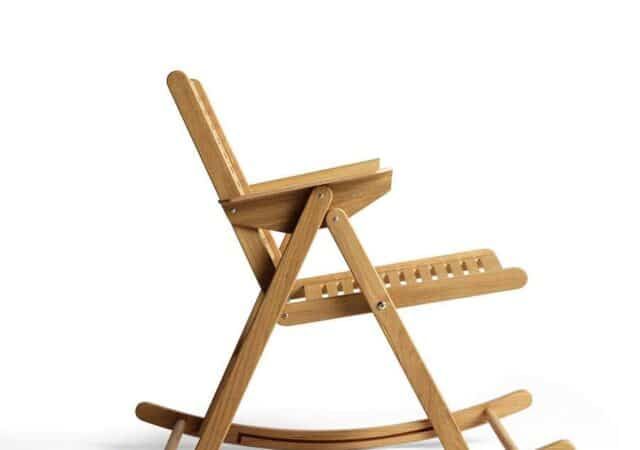 This Niko Kralj Mid-Century Rocking Chair Can Be Folded and Tucked Away
