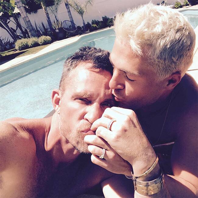 Jeff Leatham and Colton Haynes celebrate their engagement in an Instagram post.