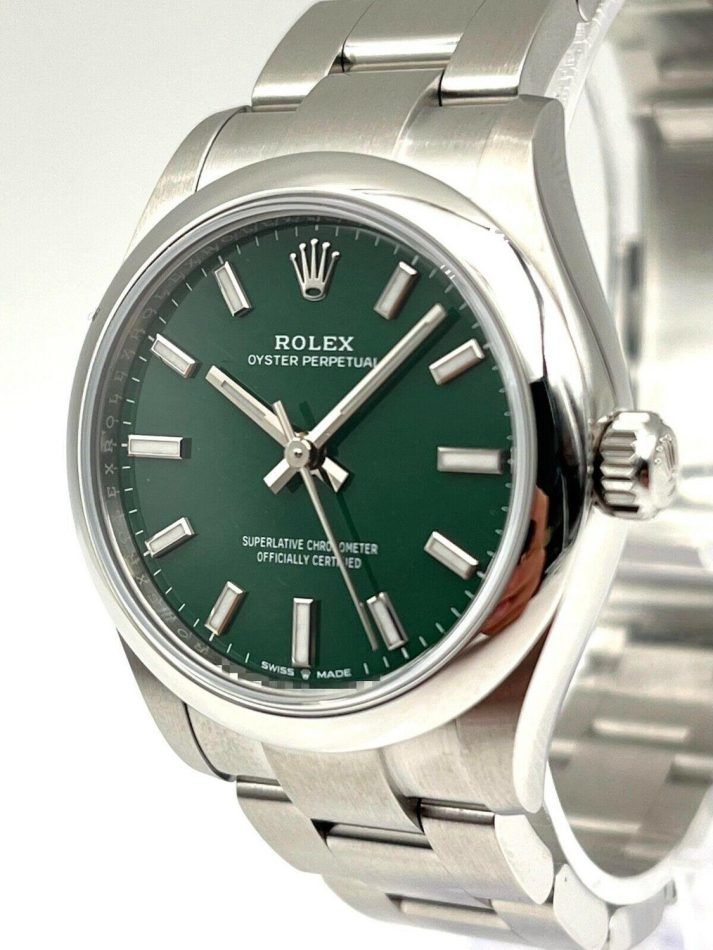 The dials of new Rolex Oyster Perpetual models are coated in six layers of lacquer.