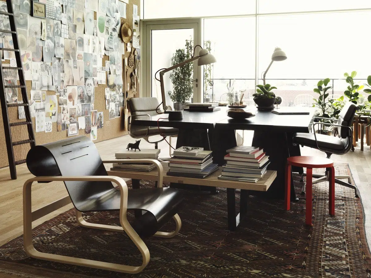 Alvar Aalto's masterful bentwood Paimio chair got prominent placement in Studioilse's design for a fictional home and studio at VitraHaus in Weil am Rhein, Germany.