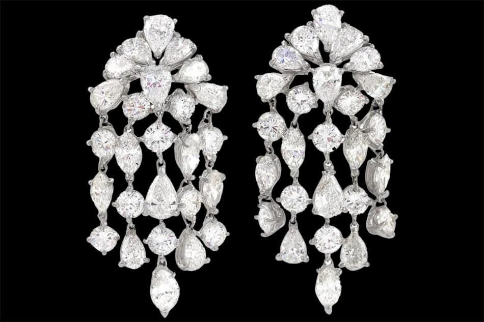 David Webb diamond Waterfall earrings