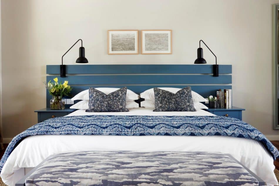 blue and white bedroom by Studio Ashby