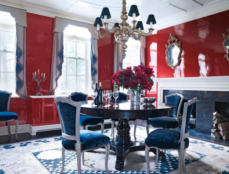 red dining room
