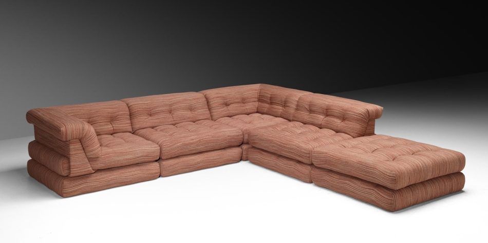 Hans Hopfer for Roche Bobois Modular 'Mah Jong' Sofa in Wool, 1970s