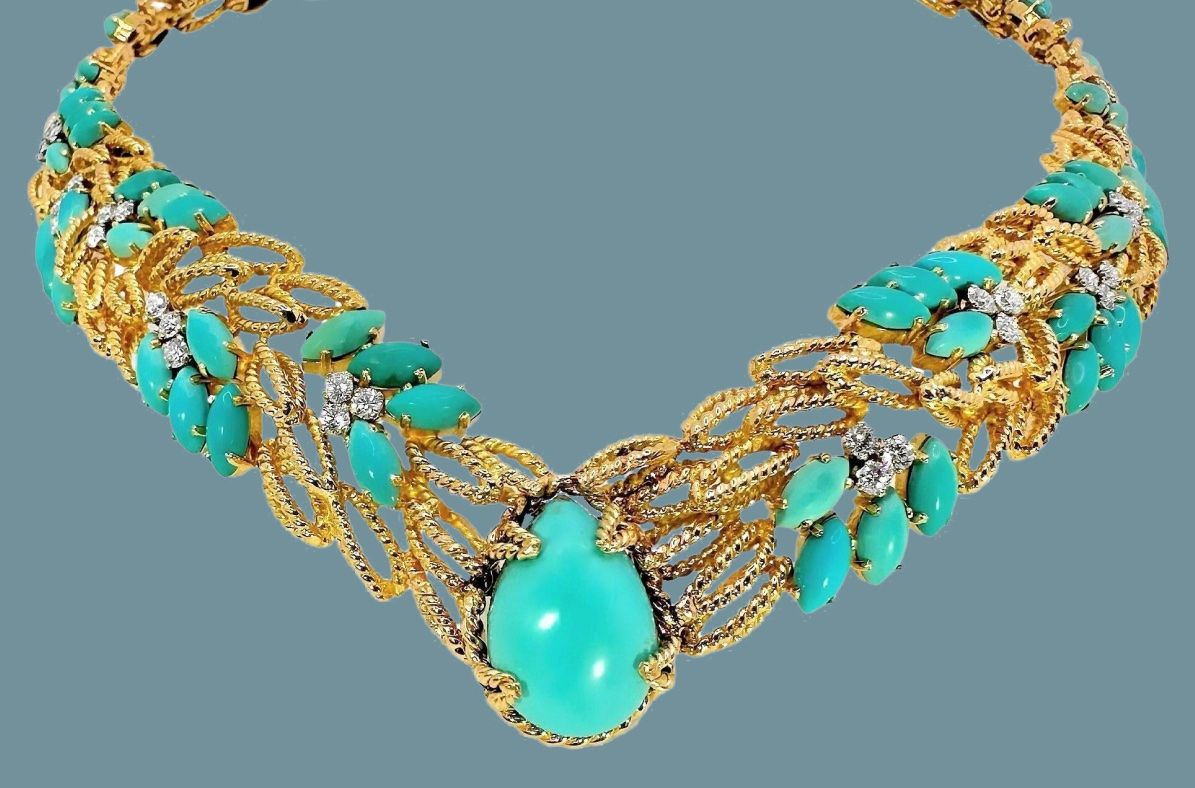 turquoise and gold necklace