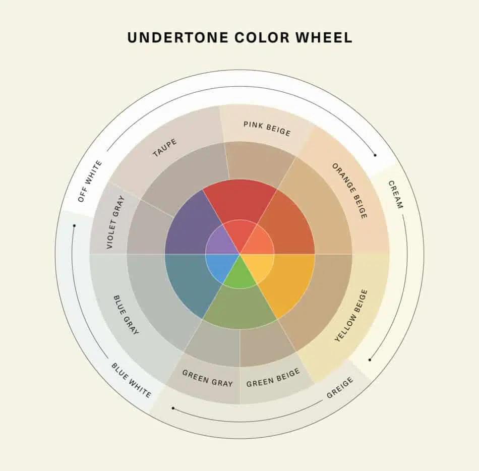 Graphic with undertone color wheel chart
