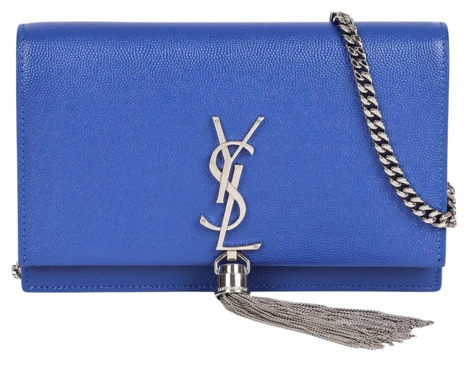 Saint Laurent leather Kate chain wallet with tassel, ca. 2018