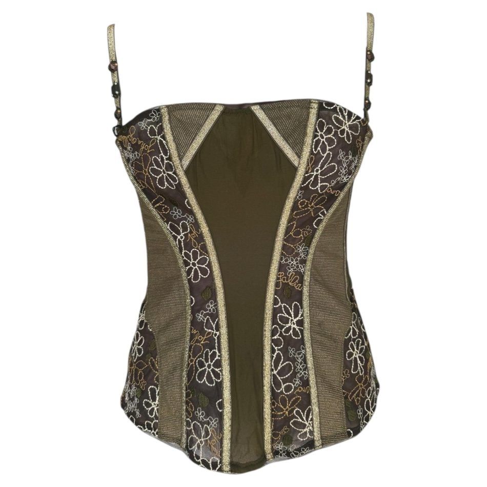 John Galliano sheer embroidered corset, 2000-2009
