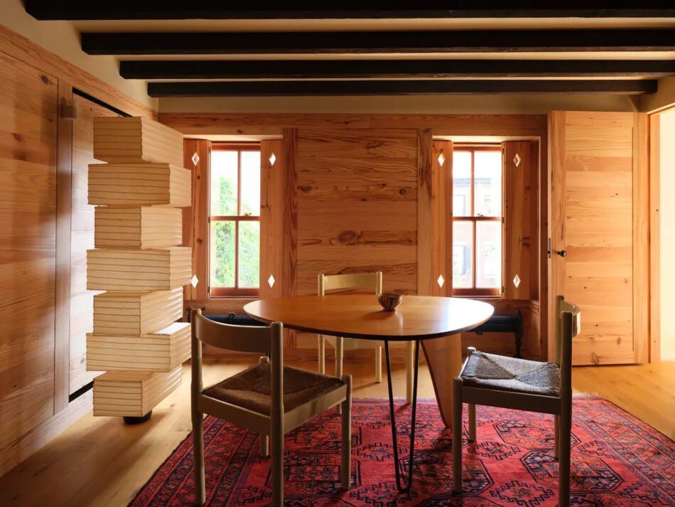 Chalet-like wellness studio in an 1830 townhouse in New York’s West Village revamped by Ashe Leandro.